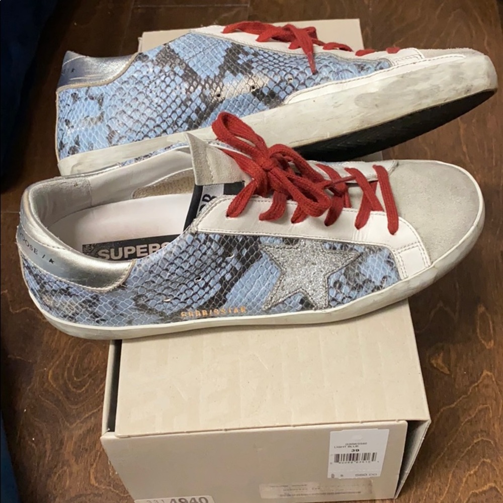 GOLDEN GOOSE BLUE PYTHON SNEAKERS